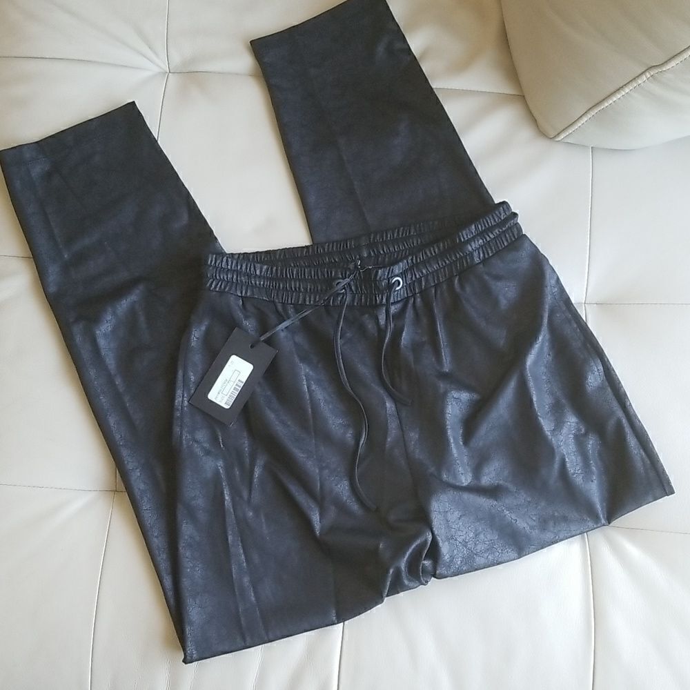 Nwt Leather/pleather look stretchy pants